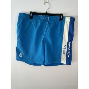 Vintage Nautica Swim Trunks Mens Large Blue Wind Surfing Sailing